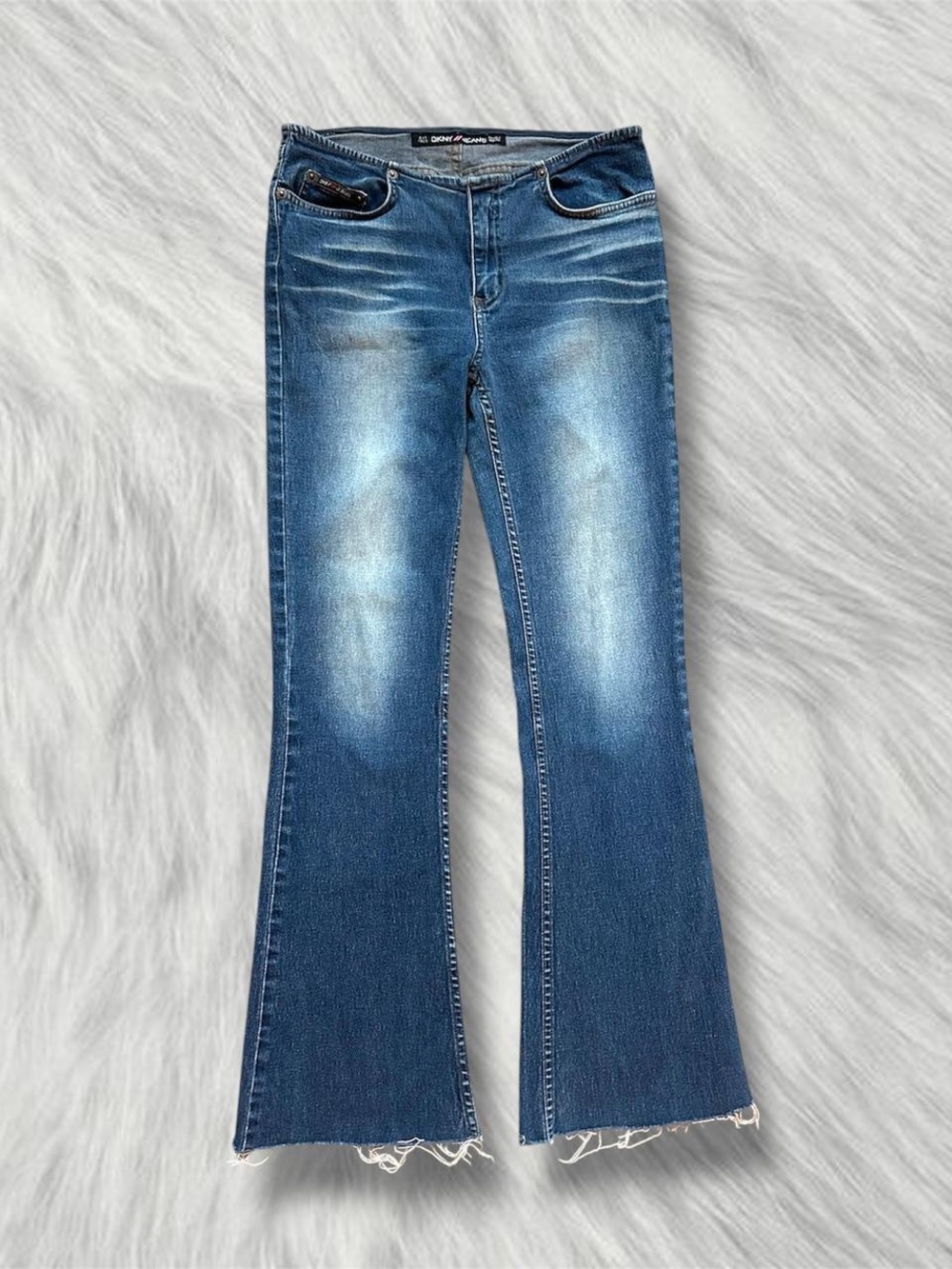 ✮ vintage dkny flare jeans with raw hem  ✮
